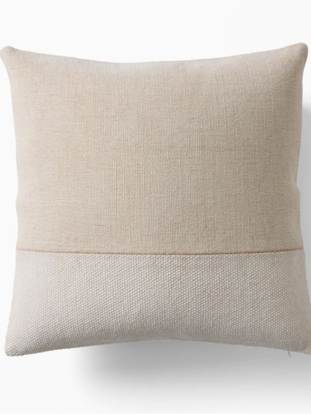West Elm Cotton and Jute Canvas Pillow Cover in Cream 24x24 Set of 2